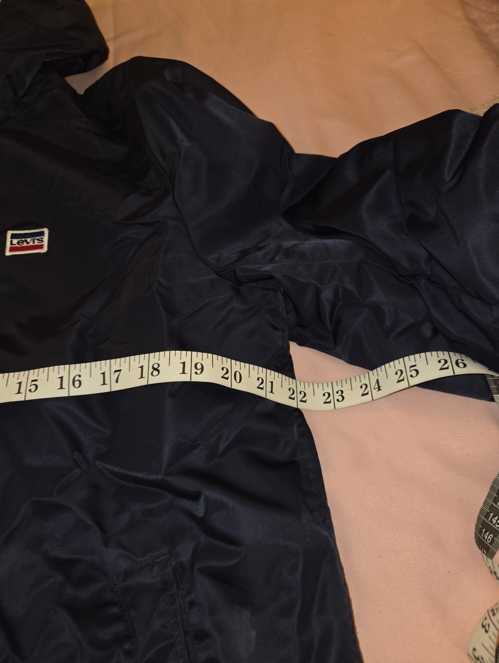 Men's Levi's Navy Hooded Coach Jacket with Sherpa Lining - Picture 4 of 8